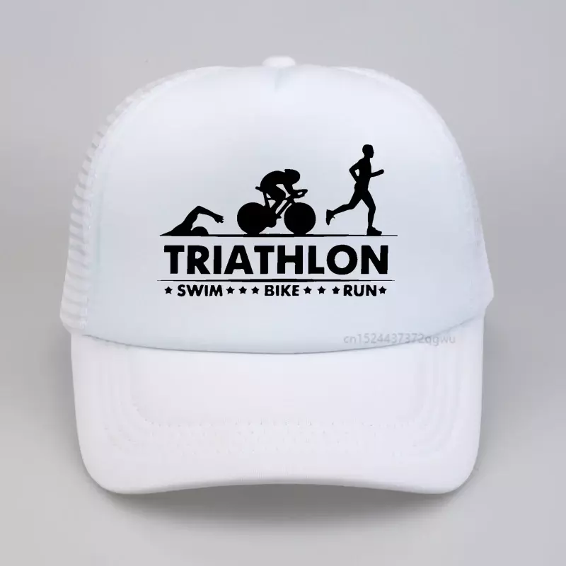 Chapéus esportivos de malha respirável para meninos, boné ajustável, Amante atleta triatlo, chapéu de golfe, novo, verão