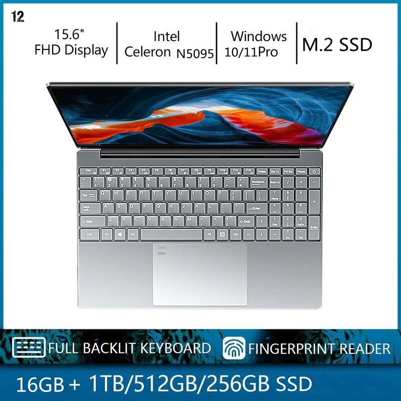 Игровой ноутбук CARBAYTA, Intel Celeron 11th N5095, Windows 10, 11, ОЗУ 16 Гб ПЗУ, 512 ГБ, 1Тб, стандартный SSD, 2,4G/5,0G, Wi-Fi, Bluetooth