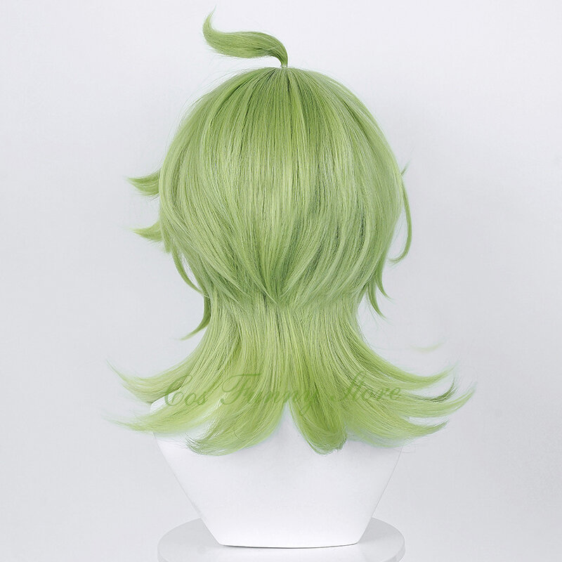 Genshin Impact-Peluca de Cosplay, pelo largo verde, resistente al calor, para Halloween