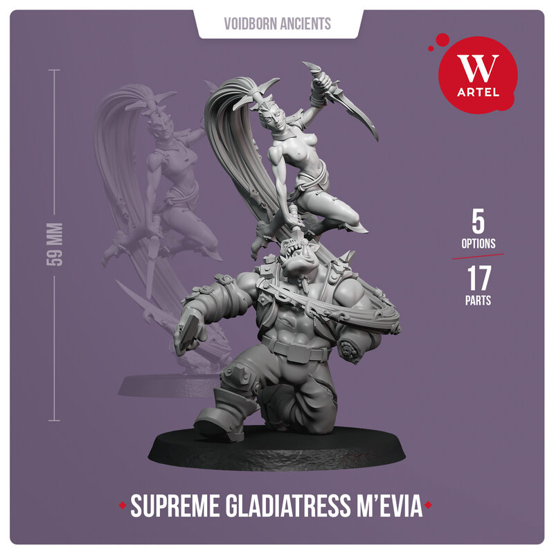 Unpainted Resin Model Miniatures Supreme Gladiatress M'evia