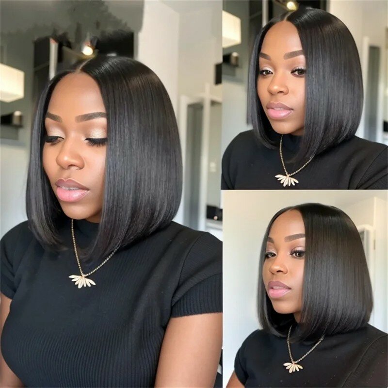 Straight Short Bob Wig Human Hair Wigs 13x4 Lace Frontal Wigs Brazilian Pre Plucked Lace Frontal Human Hair Wigs For Women