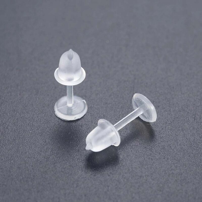 Invisible Anti Allergy Replacement Jewelry Making Transparent Pure Color Plastic Stud Earring Ear Post Ear Hole Blockage