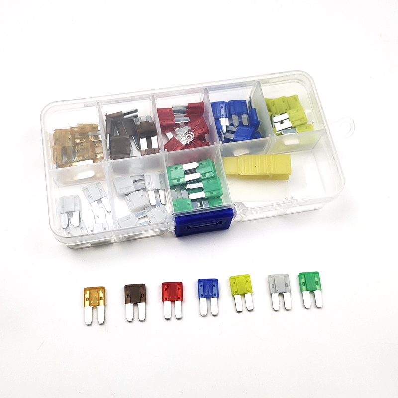 Mini M2 Auto Long Foot Fuse Combo Kit 5A 7.5A 10A 15A 20A 25A 30A Micro2 Car Fuse Combination with Puller Tool