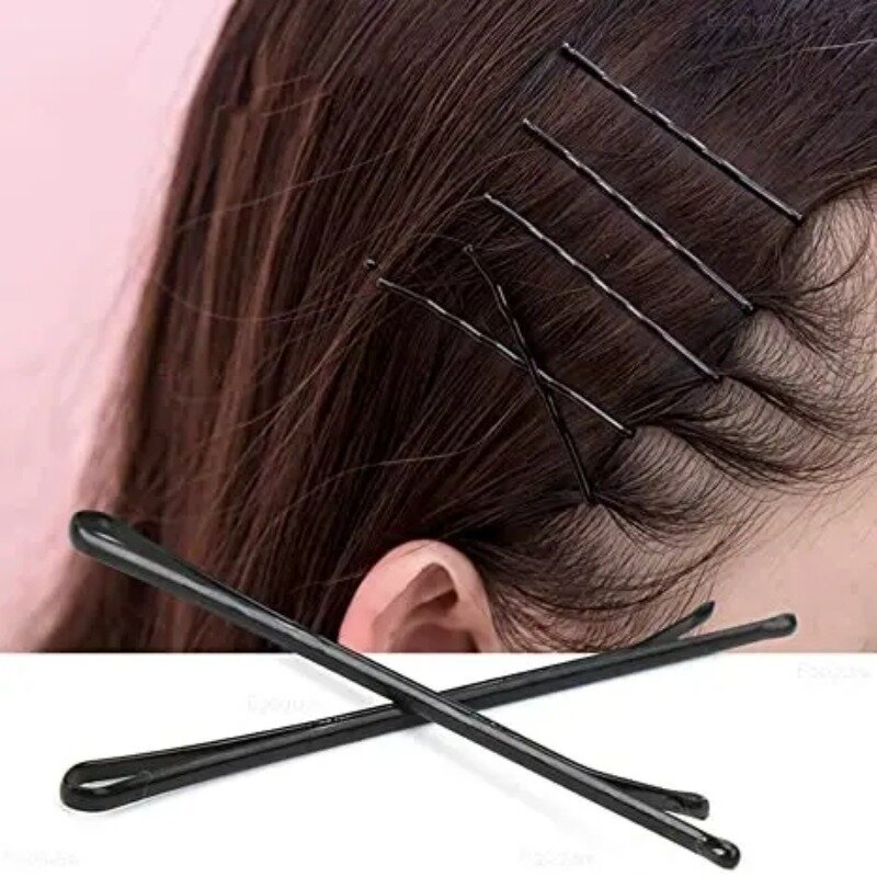 Klip rambut kecil hitam untuk wanita anak perempuan, jepit rambut sederhana Korea, jepit rambut tidak terlihat, aksesori rambut jepit rambut