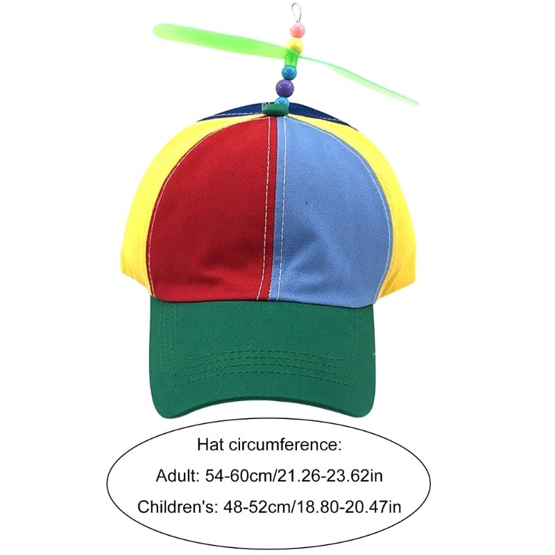 77HD Summer Baseball Hat for Child Parent Cotton Helicopter Hat Rainbow Baseball Hat