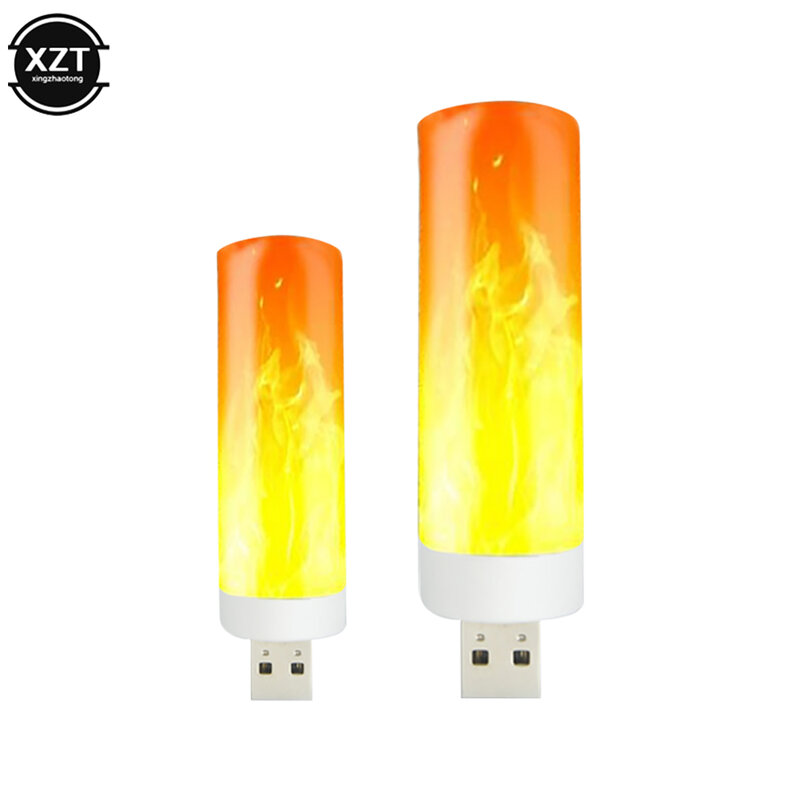 Đèn LED USB Ngọn Lửa Khí Quyển Ánh Sáng Nhấp Nháy Nến Đèn Sách Đèn Công Suất Ngân Hàng Cắm Trại Chiếu Sáng Lửa Hiệu Ứng Ánh Sáng
