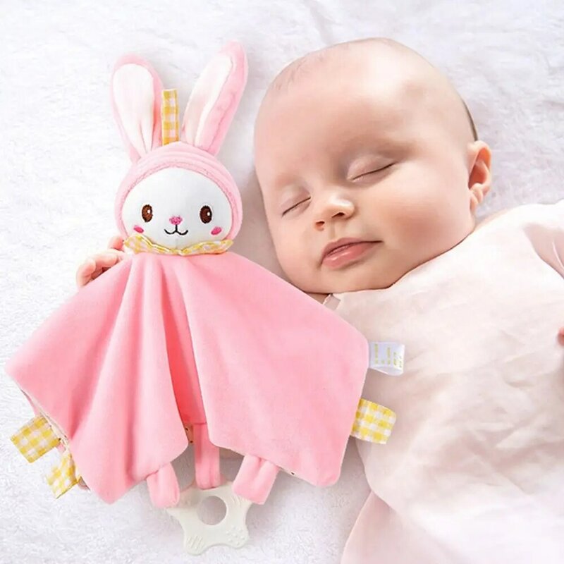 Ring Bed Toys Comforting Bib Grab Ability Training Toys Plush Stuffed Toys Comforting Towel Baby Sleeping Dolls Comforting Doll