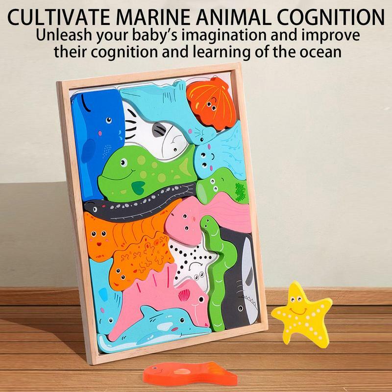 Blocco di Puzzle in legno giocattoli impilabili animali Puzzle smistamento e impilamento giochi regali per bambini ragazzi ragazze di età superiore a 3 anni