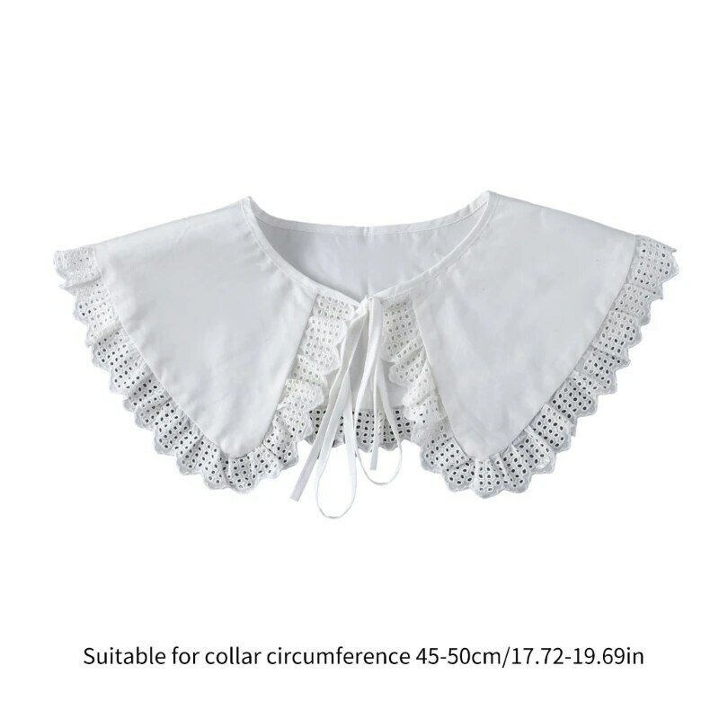 2024 New False Collar Casual Decorative Shirt Dress Collar Elegant Hollow Out Flower