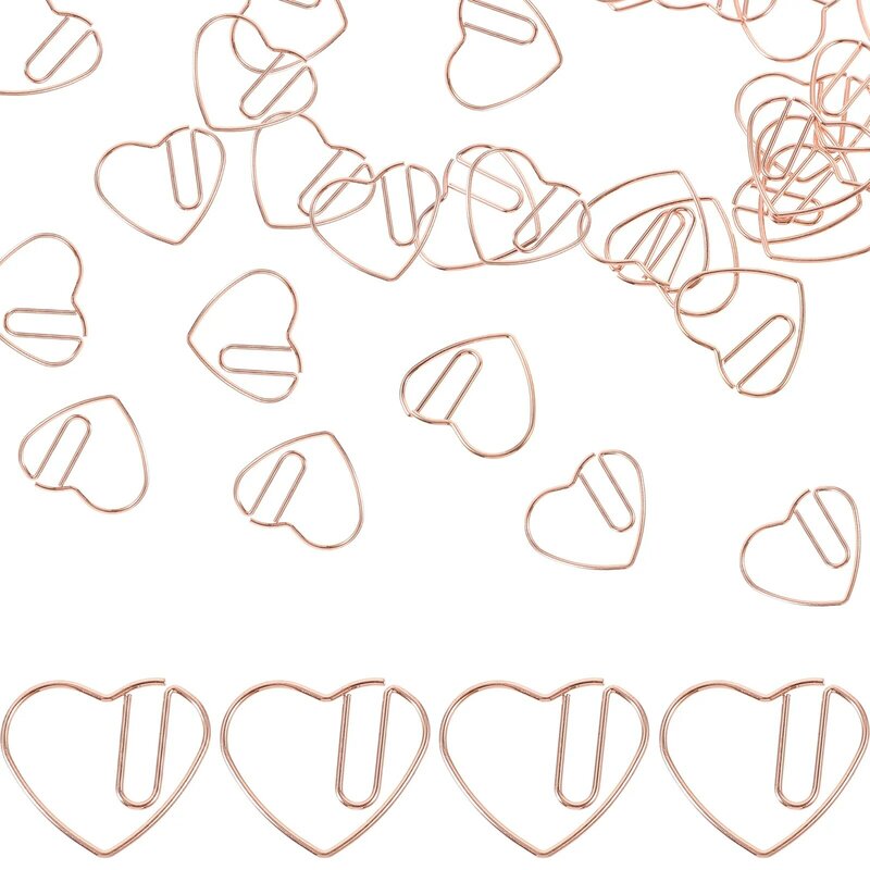 50 szt. Ozdoby ślubne prezenty dla dzieci spinacze do papieru serca słodkie zdjęcie z zakładką ozdobne spinacze metalowe dziecko