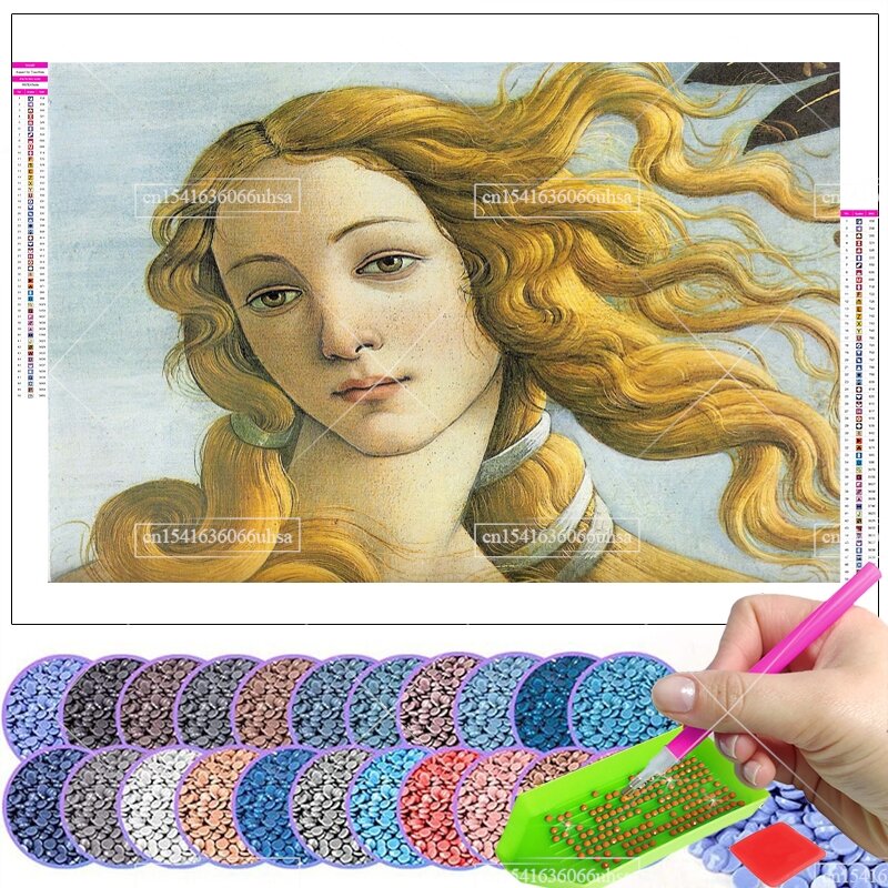 The Birth Of Venus Botticelli Diamond Painting Drawings With Diamond Mosaic Cross Stitch Needlework Embroidery Home Decor Poster