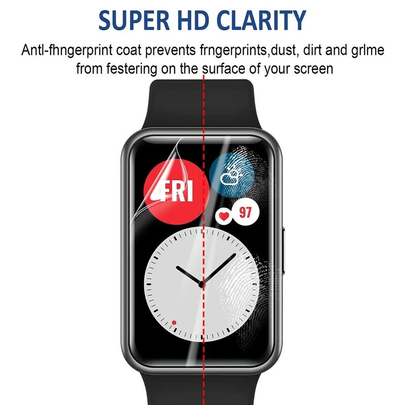 Película hidráulica para huawei watch fit 2, protector de pantalla HD Ultra delgado 9D, accesorios de banda, 3 uds.