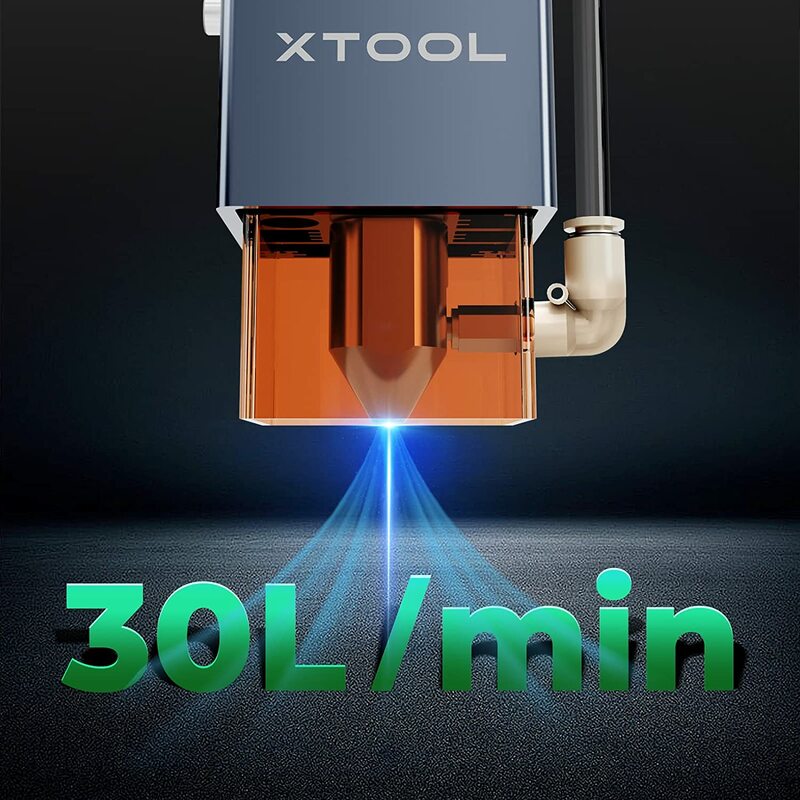أداة مساعدة الهواء xTool D1 M1 حفارة الليزر لقص الليزر للحفر أدوات آلة القطع 30 لتر/دقيقة إخراج الهواء