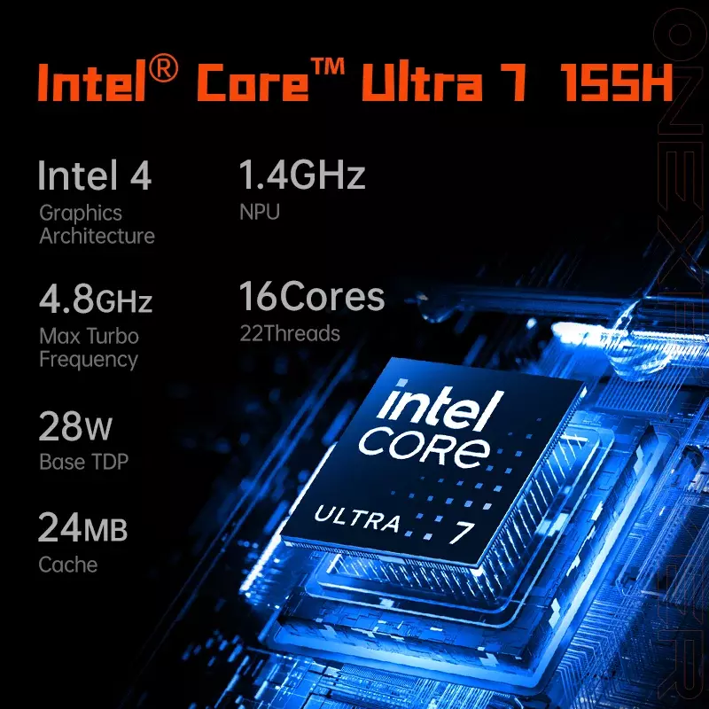 OneXPlayer X1 Intel Core Ultra 7 155H 3 в 1 портативный игровой планшет для ноутбука, 10,95 "120 Гц AI, процессор передачи данных, компьютер Win 11