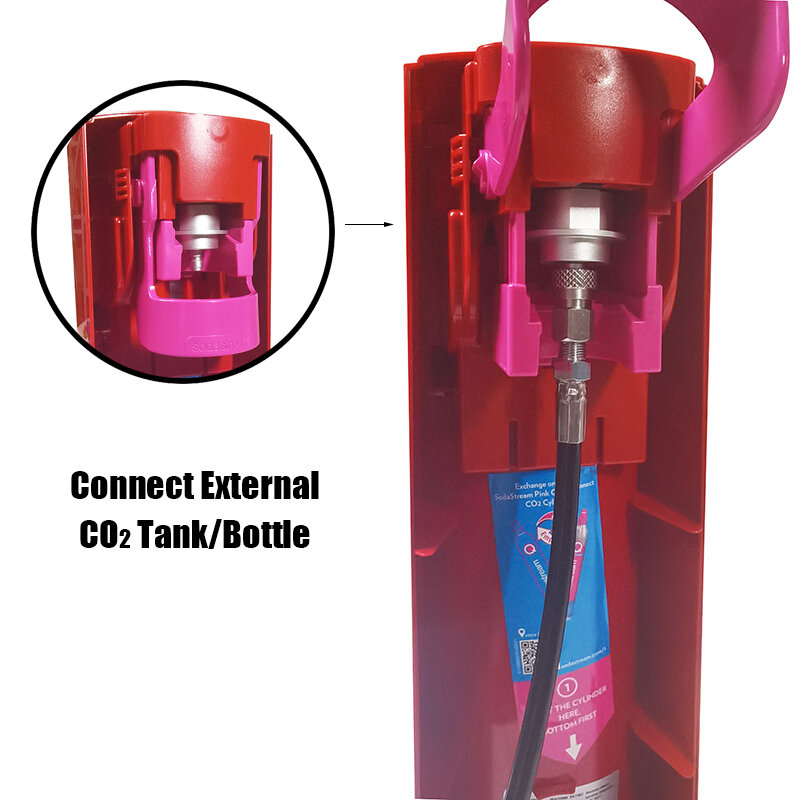 Accessoires pour eau gazeuse Terra DUO ART, adaptateur externe CQC vers CO2 avec connecteur mâle à déconnexion rapide 8mm