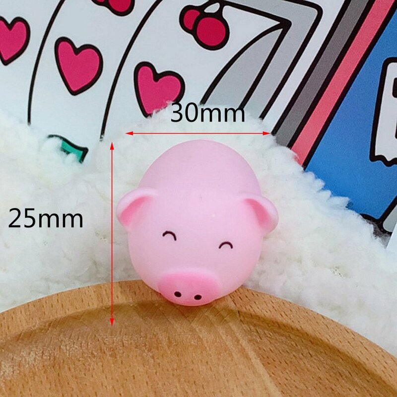 Cochon de dessin animé en silicone doux et mignon pour enfant, jouet à serrer pour les relevé