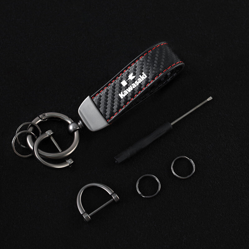 Leather Motorcycle keychain Horseshoe Buckle Jewelry for KAWASAKI Z250 Z125 Z300 Z400 Z650 Z750 Z900 Z800 Z900RS Z1000 Z1000SX