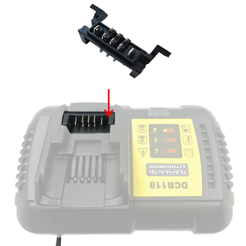 DCB118 conector Terminal suporte do suporte, carregador de bateria Li-ion, adaptador USB, DCB112, DCB115, DCB105, DCB090, 14.4V, 18V, 2 Pcs