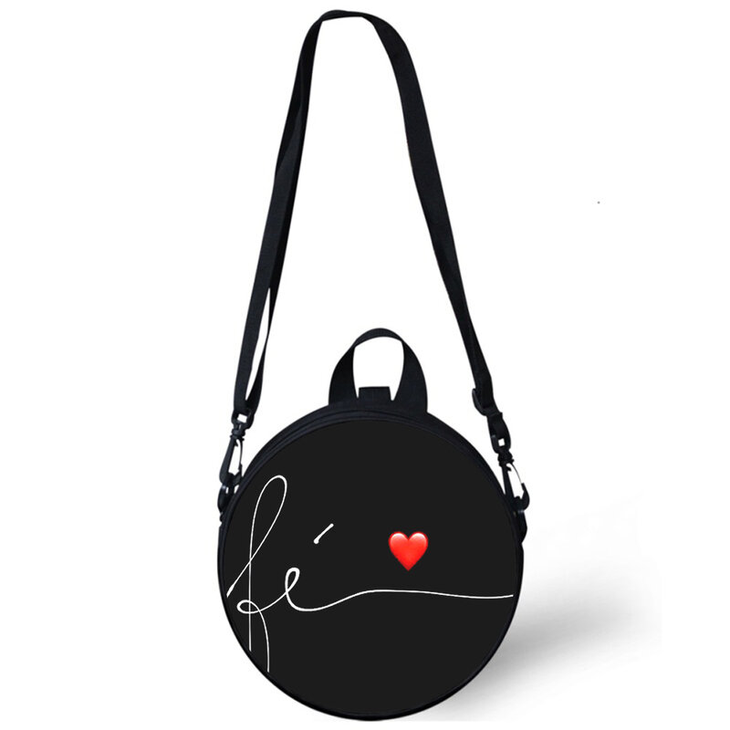 Love Heart kolorowa róża dziecko przedszkole torba 3D torby na ramię Crossbody dla szkoły kobiet Mini okrągłe torby Rugtas torba