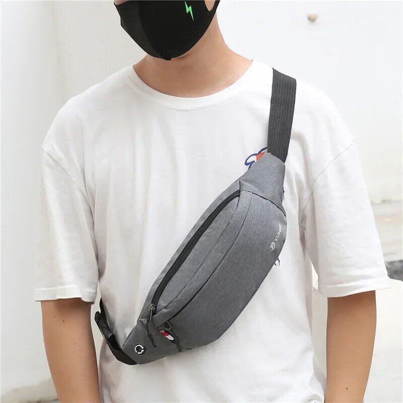 New Men Male Waist Bag Pack Grey Casual Functional Belt Bag Large Belt Pouch Phone Money Belt Bag Travel Hip