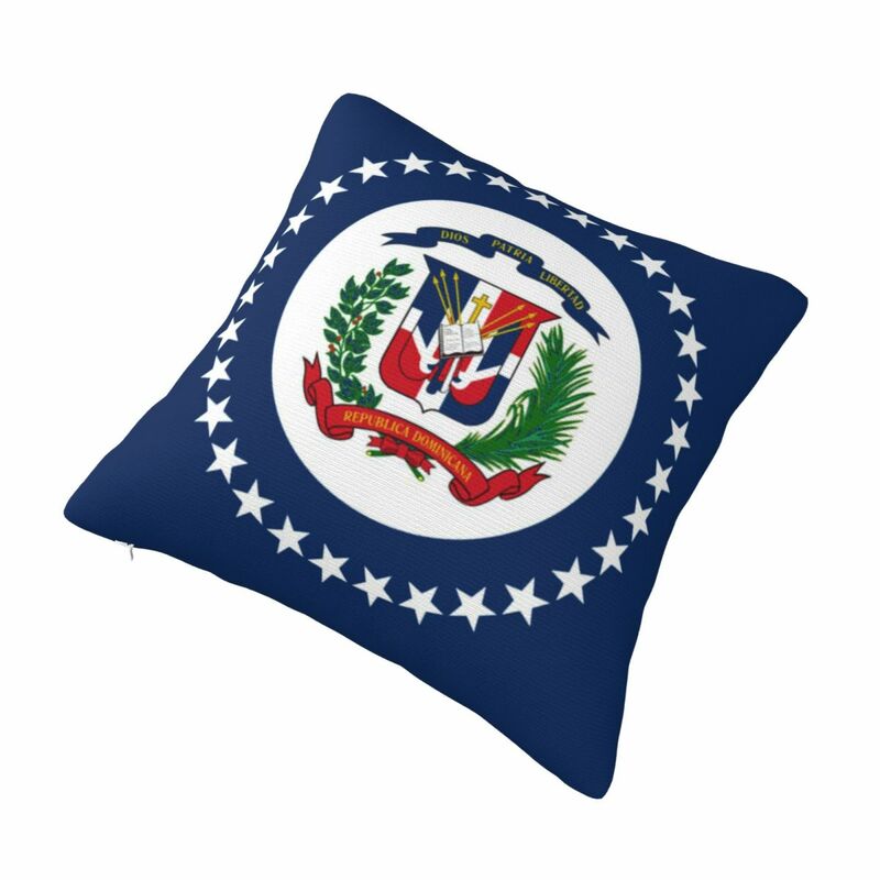 도미니카 국가 국기 사각형 베개 케이스, 소파 던지기 베개