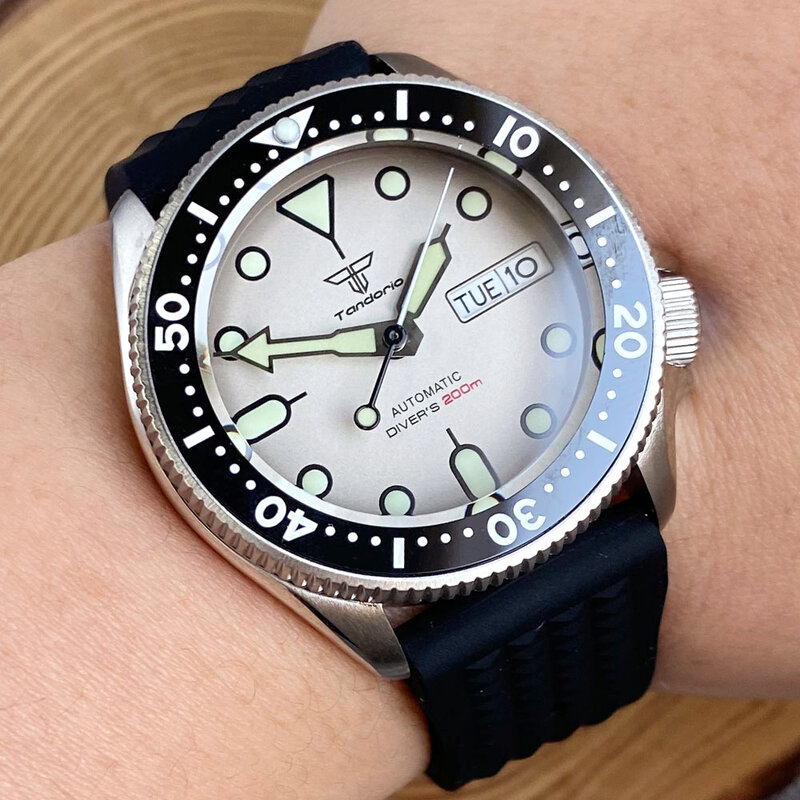 SKX Mod SKX013 37MM piccolo subacqueo NH36 orologio da polso automatico 200m Diving acciaio impermeabile orologio da uomo bianco/arancione/nero quadrante Rejor
