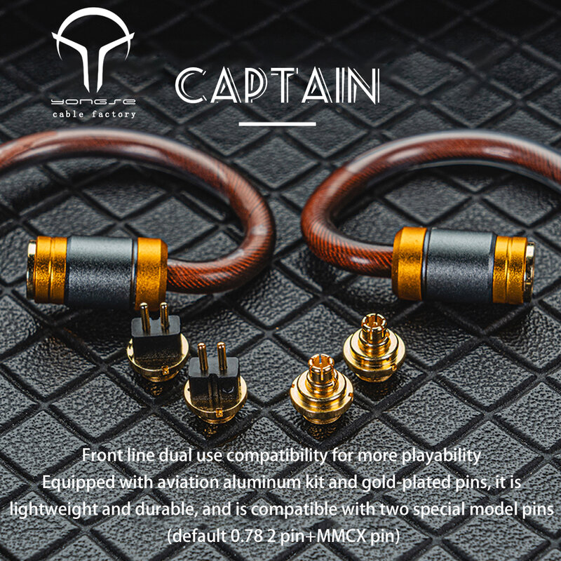 Yongse Captain-auriculares de cobre de cristal único Chapado en plata + capa de cobre OOC, auriculares trenzados coaxiales de 6 pliegues, Cable de actualización