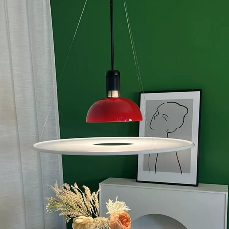 Włochy FLos Frisbi latający spodek wisiorek lampa do sypialni jadalni kuchnia wyspa salon wystrój domu oprawa oświetleniowa Led UFO