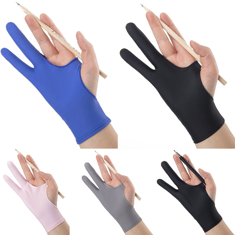1PC 2Fingers Drawing Glove Anti-fouling Artist Favor Any Graphics Painting Writing Digital Gloves Two Fingers Comfortable 3 Size