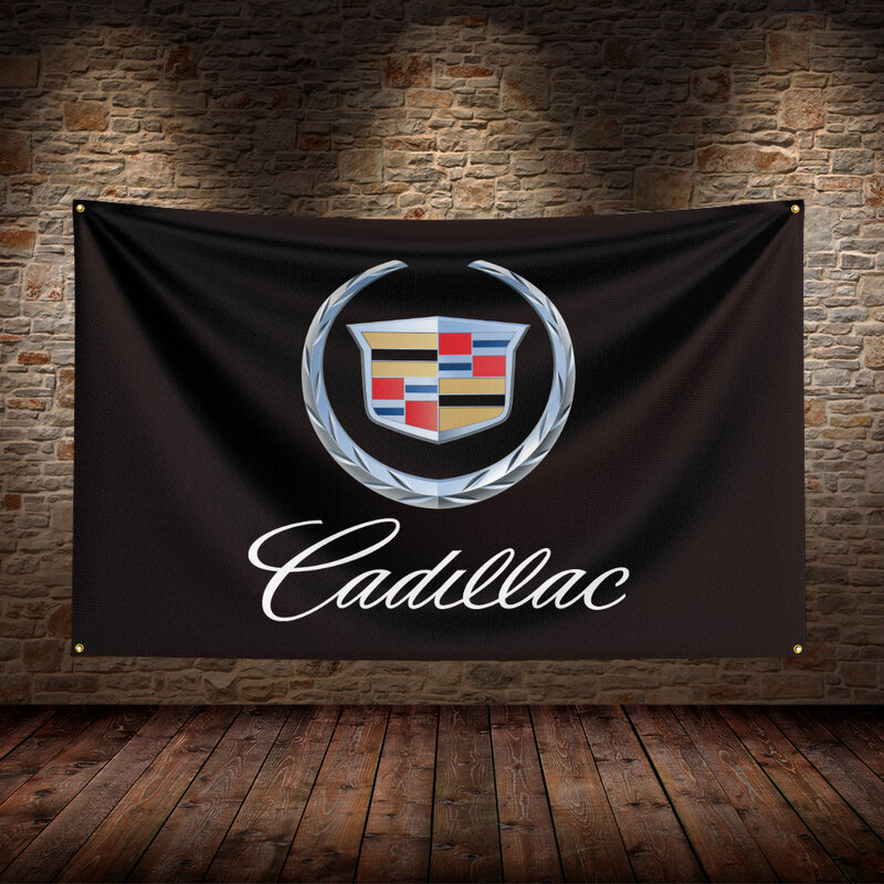 Flaga wyścigowa 3x5 stóp C-cadillaków poliester z nadrukiem flagi samochodowe dla wystrój garażu pokoju