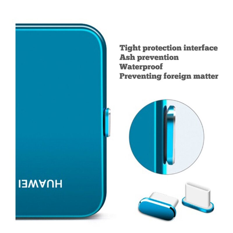 Enchufe antipolvo de Metal tipo C para Puerto de carga USB tipo C, tapa protectora a prueba de polvo para teléfono móvil, Samsung Mi Huawei Universal