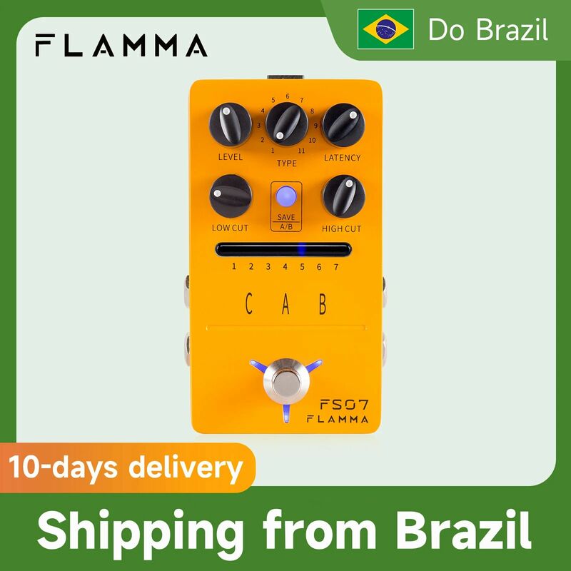 Flamma fs07 ir schrank simulation pedal kabinen simulation gitarren effekte pedal impuse response loader 7 presets 11 fabrik ir