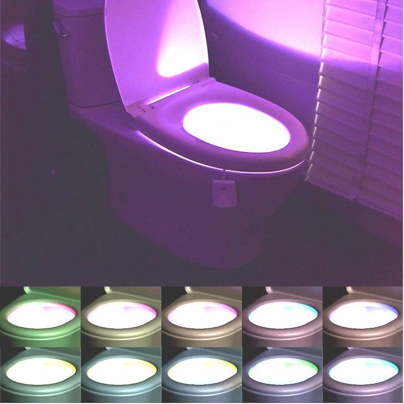 Toilet Night Lights Motion Activated Toilet Bowl Light 7Color Changing Bathroom Decoration LED Nightlight Night Lamp Smart Light