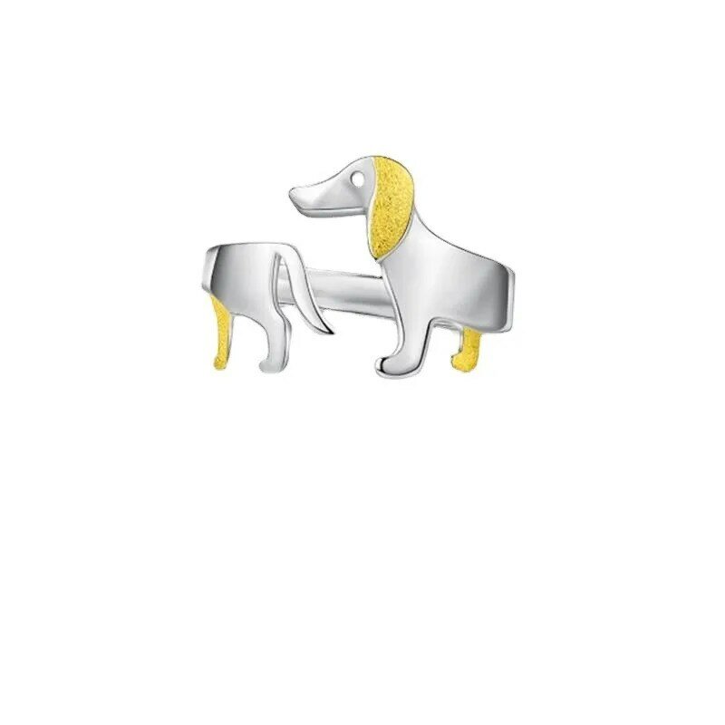 ANENJERY-Anillo de perro para mujer, joyería ajustable, Simple, creativa, Linda