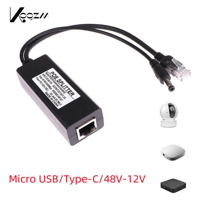 Разветвитель POE, 48 В до 5 В, гигабитный Micro USB Тип C Poe для Raspberry Pi 4 4B IEEE802.3af/at 1000 м, для ТВ-приставки Gateway
