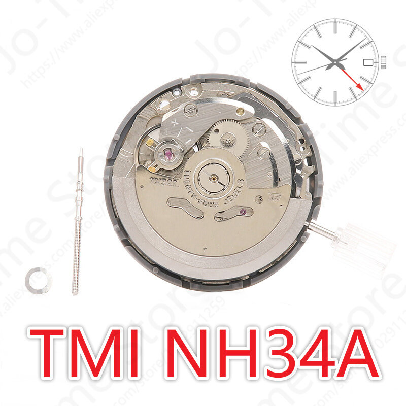 Японский механизм nh34, новинка, оригинальные часы 24 Драгоценности nh34a gmt 4 стрелки 4R34 GMT Дата, Автоматический Металлический Высокоточный обмоток