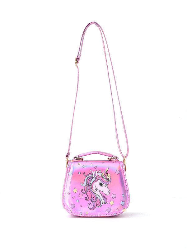 1pcs Cute Cartoon Unicorn Print Children'S Cross-Shoulder Bag, Shoulder Bag, Handbag, Suitable For Girls, Kindergarten, Travel
