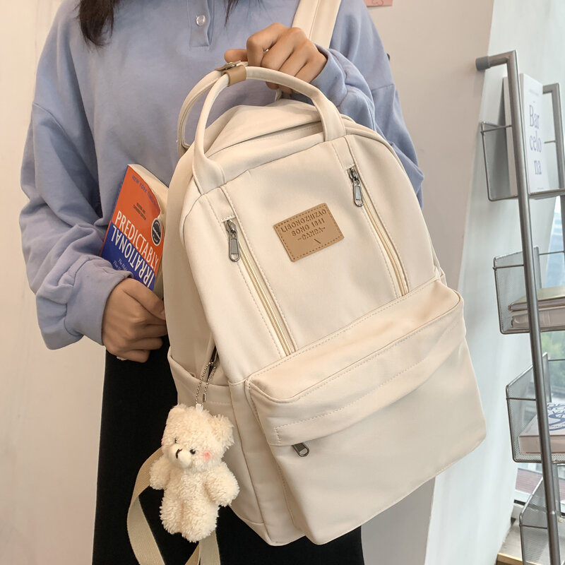 Mochilas multifuncionais simples para adolescentes, mochila escolar estilo coreano, mochila para mulheres
