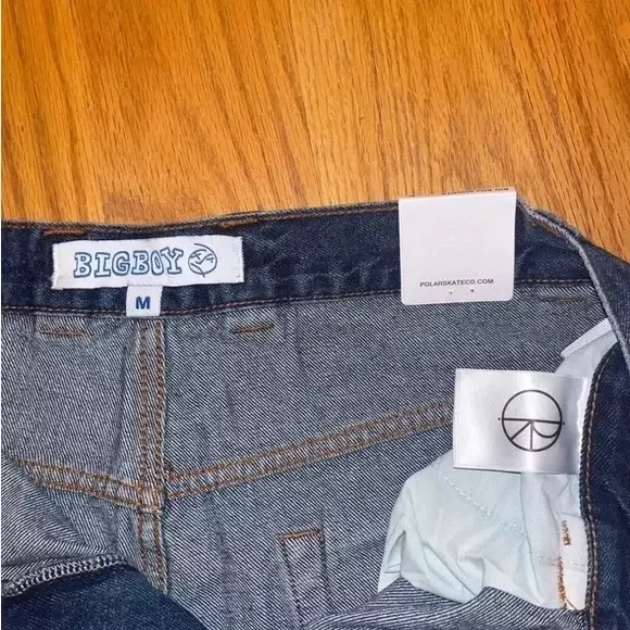 Harajuku Streetwear polarny duży chłopiec ciemnoniebieski szorty dżinsowe Y2K nowy Hip Hop haft graficzny z grafiką luźne jeansowe spodenki męskie