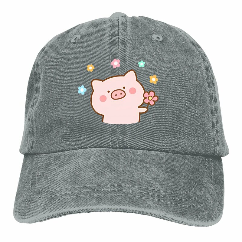 Pig Emoticon Multicolor Hat Peaked Women's Cap FLOWERS Personalized Visor Protection Hats