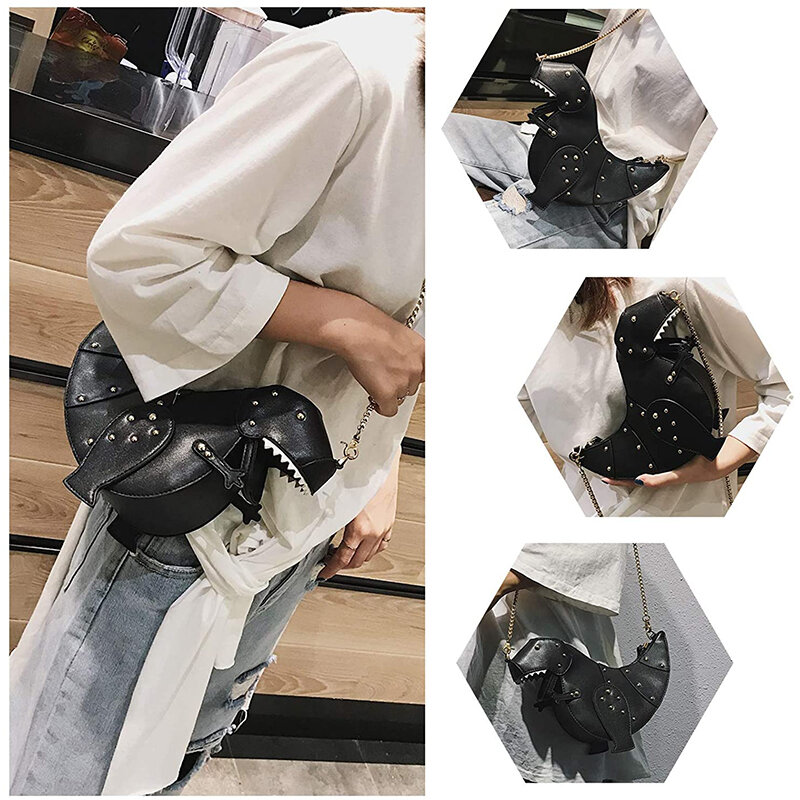 Dinosaur Design rivetti borse e borsette da donna borsa a tracolla a catena Designer piccola borsa a tracolla pochette femminile pelle Pu