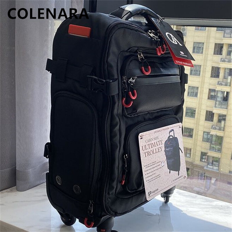 Colenara กระเป๋าเดินทางขนาด18 "20" 22นิ้ว, กระเป๋ากระเป๋าสะพายไหล่ผ้าอ๊อกซ์ฟอร์ดมีล้อลากน้ำหนักเบากระเป๋าเดินทางแบบลาก