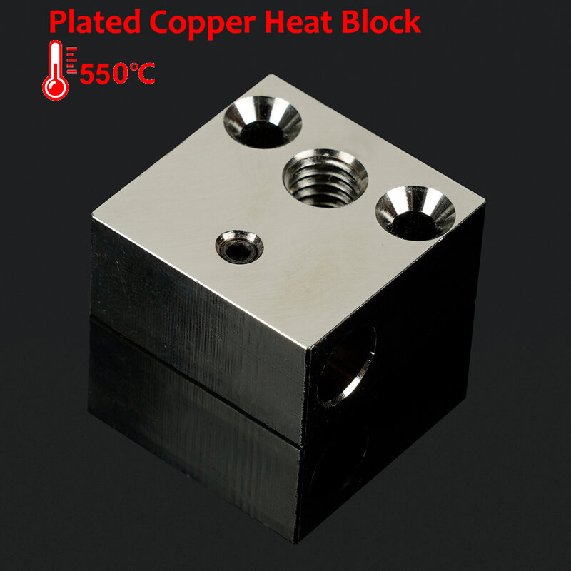 4pcs Official Plated Copper CR10 Heated Block Aluminum Brass Heat Block All Metal Hotend 3D Printer Parts For Ender 3 CR10S