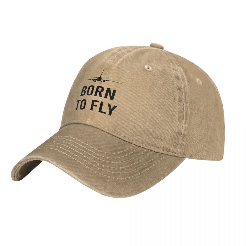 Chapéu do camionista lavado para homens e mulheres, boné de beisebol piloto, nascido para voar tênis Skate Caps, logotipo personalizado bonito, atacado, Y2K