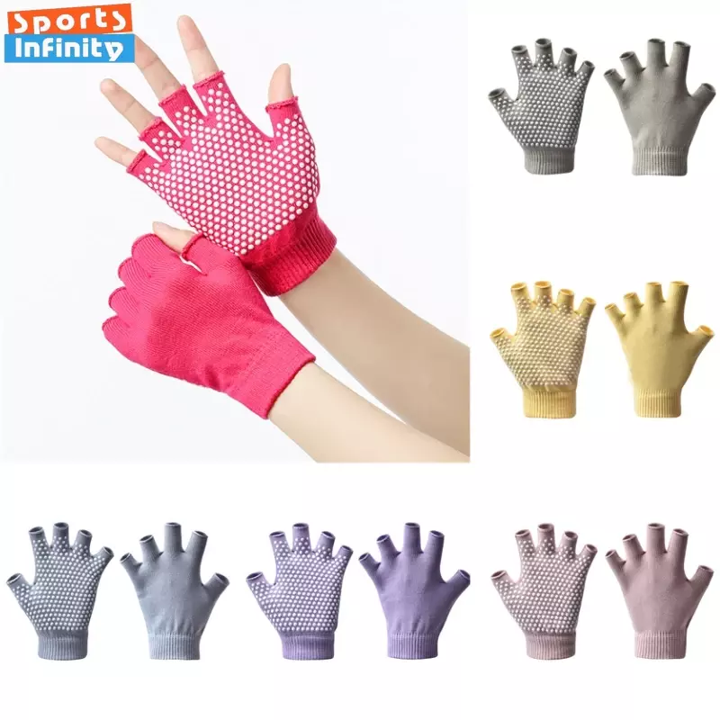 Women Half-finger Warm Anti-slip Yoga Gloves Pilates Gloves Indoor Dance Fitness Training Open-fingered Sport Gloves Yoga Aids
