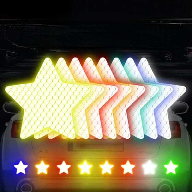 10 pçs forma de estrela refletor reflexivo adesivo auto adesivo fita de advertência segurança para o caminhão do carro motocicleta