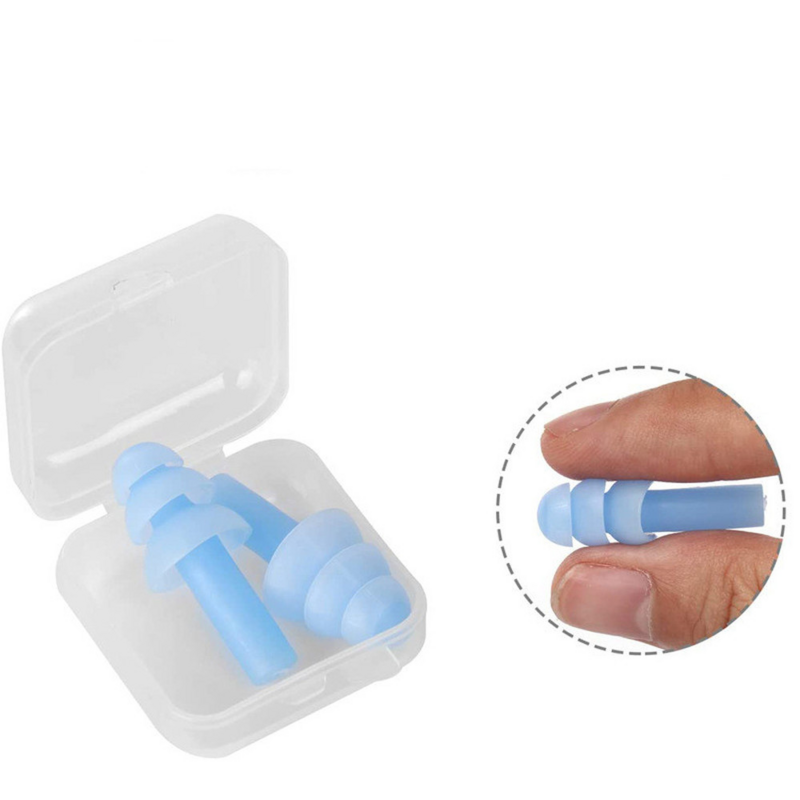 1 par de silicone plugue de orelha para natação isolamento acústico protetor de proteção de orelha tampões de dormir anti-ruído redução de ruído plugues