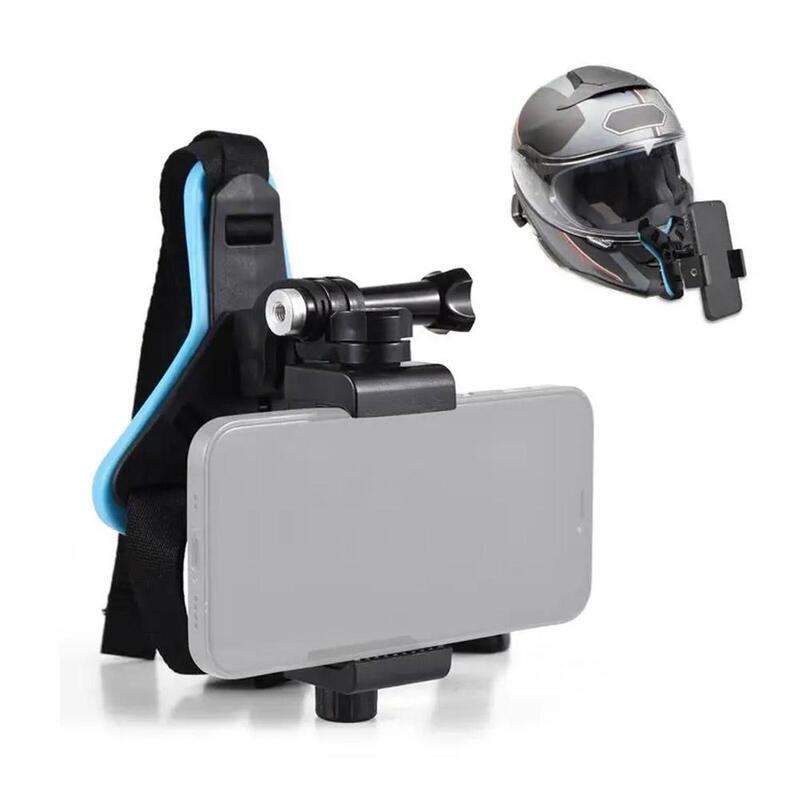 خوذة دراجة نارية حزام الذقن حامل مثبت مع مشبك الهاتف ، حامل الهاتف المحمول كامل الوجه ، GoPro Hero 11 ، 10 ، 9 ، كاميرا الحركة