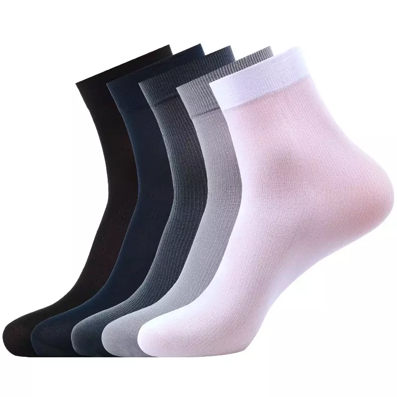 10pairs Set Bambus Faser männer Socken Sommer Dünne Streifen Atmungs Lange Socke Männer Silk Sport Socken Business Socken