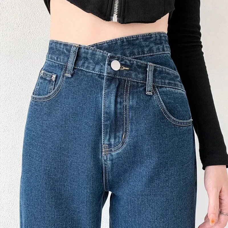 ZOENOVA Jeans Spodnie Damskie z szerokimi nogawkami mama Femme czarne niebieskie dżinsy wysokiej talii Spodnie Damskie 2023 odzież Pantalones Spodnie Damskie